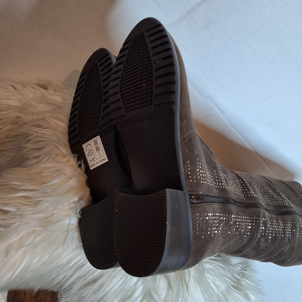 Azura Blackenbury Taupe Bling Knee High Boots  38 7.5-8. NWB - Picture 12 of 16